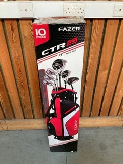 FAZER CTR25 10 PIECE HALF SET GOLF CADDY BAG AND GOLF CLUBS SET IN BLACK AND RED: LOCATION - D7