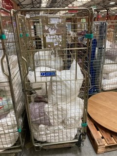 CAGE OF ASSORTED JOHN LEWIS & PARTNERS BEDDING ITEMS TO INCLUDE NATURAL DUCK DOWN PILLOW (CAGE NOT INCLUDED): LOCATION - A3