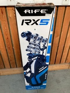 RIFE RX5 16 PIECE COMPLETE GOLF SET IN BLACK AND BLUE: LOCATION - D7