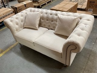 KENSINGTON IVORY LINEN 2 SEATER SOFA - RRP £799: LOCATION - A4