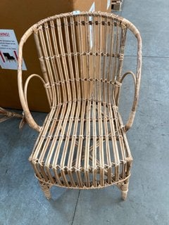 AJAYA RATTAN DINING CHAIR - NATURAL - ONE SIZE - RRP £275: LOCATION - B6