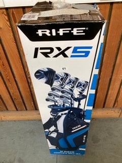 RIFE RX5 16 PIECE COMPLETE GOLF SET IN BLACK AND BLUE: LOCATION - D7