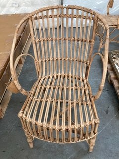 AJAYA RATTAN DINING CHAIR - NATURAL - ONE SIZE - RRP £275: LOCATION - B6