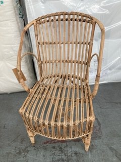 AJAYA RATTAN DINING CHAIR - NATURAL - ONE SIZE - RRP £275: LOCATION - B6