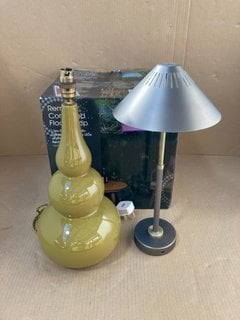 3 X ASSORTED ITEMS TO INCLUDE JOHN LEWIS & PARTNERS TALBOT TABLE LAMP IN METAL FINISH: LOCATION - BR7