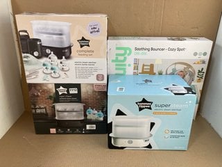 QTY OF ASSORTED ITEMS TO INCLUDE TOMMEE TIPPEE SUPER-STEAM ELECTRIC STERILISER: LOCATION - BR7