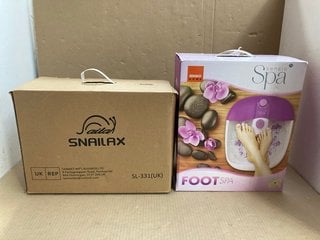 2 X ASSORTED ITEMS TO INCLUDE SENSIO HOME FOOT SPA: LOCATION - AR1