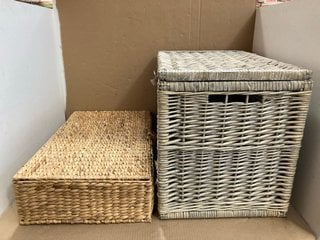 2 X ASSORTED ITEMS TO INCLUDE JOHN LEWIS & PARTNERS WOVEN UNDERBED STORAGE BASKET: LOCATION - AR1