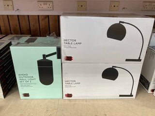 QTY OF ASSORTED ITEMS TO INCLUDE JOHN LEWIS & PARTNERS AHEAD SET OF 2 OUTDOOR WALL LIGHT IN STAINLESS STEEL: LOCATION - AR5