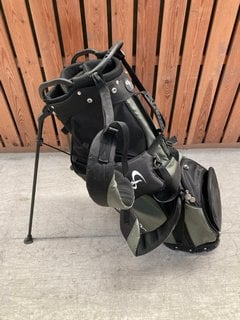 STROMBERG GOLF CADDY BAG IN BLACK AND KHAKI GREEN: LOCATION - D7