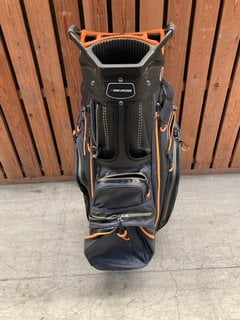 BENROSS WATERPROOF DESIGN GOLF CADDY BAG IN NAVY AND ORANGE: LOCATION - D7