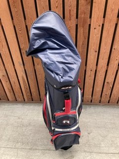 RIFE WATERPROOF DESIGN GOLF CADDY BAG IN NAVY AND RED: LOCATION - D7