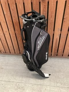 RIFE RF LITE GOLF CADDY BAG IN BLACK AND GREY: LOCATION - D7