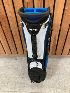 RIFE RX5 AIR CHANNEL GOLF CADDY BAG IN BLACK AND BLUE: LOCATION - D7