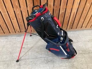 RIFE AIR CHANNEL COOLER GOLF CADDY BAG IN NAVY/RED AND BLACK: LOCATION - D7