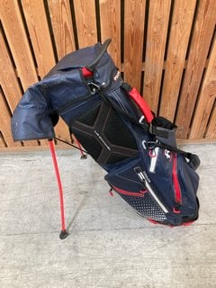 RIFE AIR CHANNEL COOLER GOLF CADDY BAG IN NAVY/RED AND BLACK: LOCATION - D7