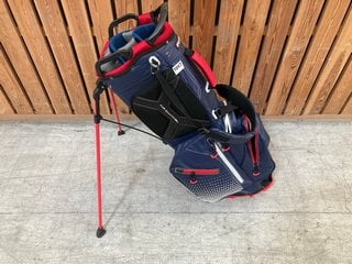 RIFE COOLER AIR CHANNEL GOLF CADDY BAG IN NAVY AND RED: LOCATION - D7