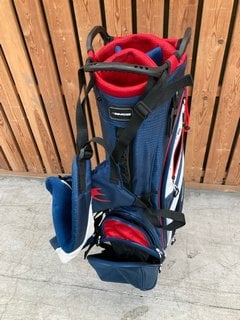 BENROSS PRO LITE 2.0 GOLF CADDY BAG IN NAVY/WHITE AND RED: LOCATION - D7