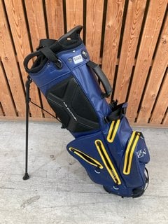 STROMBERG THE OPEN GOLF STAND BAG IN NAVY AND YELLOW: LOCATION - D7