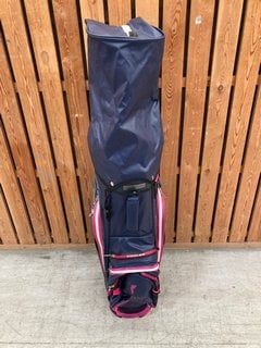 GOLFINO LADIES LARGE GOLF CADDY BAG IN NAVY AND DEEP PINK: LOCATION - D7