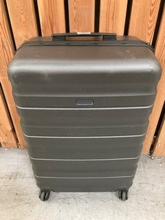 JOHN LEWIS & PARTNERS MEDIUM HARD SHELL STYLE WHEELED SUITCASE IN GUNMETAL GREY: LOCATION - D6