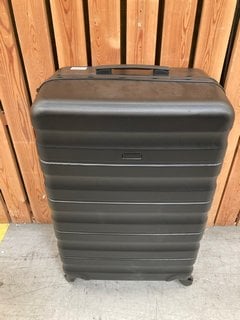 JOHN LEWIS & PARTNERS LARGE HARD SHELL STYLE WHEELED SUITCASE IN BLACK: LOCATION - D6