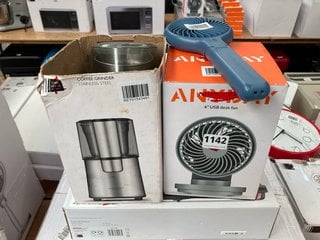 QTY OF ASSORTED JOHN LEWIS & PARTNERS ITEMS TO INCLUDE COFFEE GRINDER IN STAINLESS STEEL: LOCATION - D6