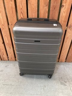 JOHN LEWIS & PARTNERS MEDIUM HARD SHELL STYLE WHEELED SUITCASE IN GUNMETAL GREY: LOCATION - D6