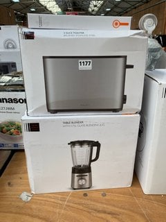 3 X ASSORTED JOHN LEWIS & PARTNERS ITEMS TO INCLUDE 2 SLICE TOASTER IN BRUSHED STAINLESS STEEL: LOCATION - D6