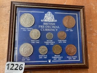 BRITISH PRE DECIMAL COINS FRAMED SET: LOCATION - CR