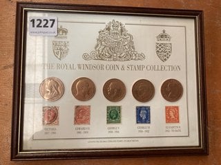 FRAMED ROYAL WINDSOR COIN AND STAMP COLLECTION: LOCATION - CR