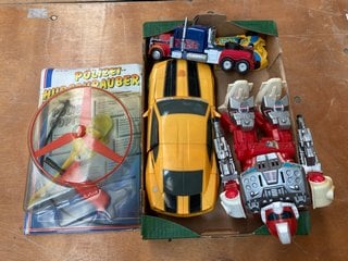 A BOX OF TRANSFORMERS AND OTHER TOYS: LOCATION - CR