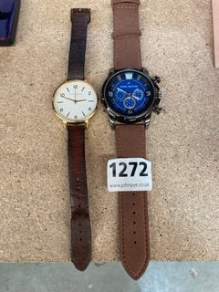 2 X GENTS WRISTWATCHES, OLIVIA BURTON AND DANIEL HECHTER CHRONOGRAPHIC: LOCATION - CR