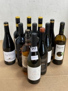 12 X BOTTLES OF ASSORTED WINES TO INCLUDE DOMAINE CLOS SAINT ROCH BEAUJOLAIS 2022 75CL 12.5% VOL (WE OPERATE A CHALLENGE 25 POLICY. 18+ ID MAY BE REQUIRED UPON COLLECTION/DELIVERY, E.G. A VALID PASSP