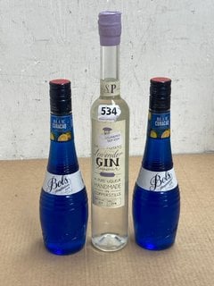 3 X BOTTLES OF LIQUEUR, TO INCLUDE SWEET POTATO LAVENDER GIN LIQUEUR 500ML 25%ABV. (WE OPERATE A CHALLENGE 25 POLICY. 18+ ID MAY BE REQUIRED UPON COLLECTION/DELIVERY, E.G. A VALID PASSPORT OR PHOTO D