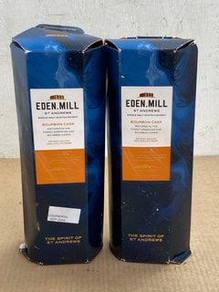 2 X BOTTLES OF EDEN MILL ST ANDREWS, SINGLE MALT SCOTCH WHISKY BOURBON CASK. 70CL 46%ABV (WE OPERATE A CHALLENGE 25 POLICY. 18+ ID MAY BE REQUIRED UPON COLLECTION/DELIVERY, E.G. A VALID PASSPORT OR P