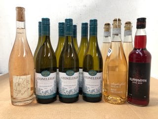 12 X ASSORTED BOTTLES OF WINE TO INCLUDE STONELEIGH SAUVIGNON BLANC 750ML 13.5% VOL (WE OPERATE A CHALLENGE 25 POLICY. 18+ ID MAY BE REQUIRED UPON COLLECTION/DELIVERY, E.G. A VALID PASSPORT OR PHOTO