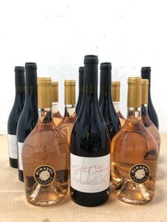 12 X BOTTLES OF ASSORTED WINES TO INCLUDE 6 X BOTTLES OF MIRAVAL COTES DE PROVENCE 750ML 12.5% VOL AND 6 X BOTTLES OF SAINTE CATHERINE COTES DU ROUSSILLON VILLAGES 750ML 14.5% VOL (WE OPERATE A CHALL