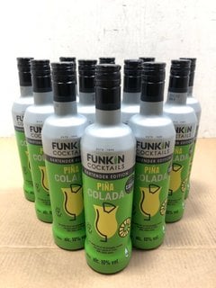 (COLLECTION ONLY) 2 BOXES OF OF 12 BOTTLES OF FUNKIN COCKTAILS PINA COLADA 700ML 10% VOL BBE - 08/24 (WE OPERATE A CHALLENGE 25 POLICY. 18+ ID MAY BE REQUIRED UPON COLLECTION/DELIVERY, E.G. A VALID P