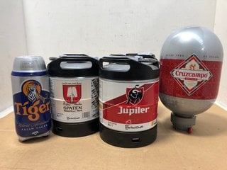 (COLLECTION ONLY) 5 KEGS OF DIFFERENT BEERS TO INCLUDE SPATEN MUNCHNER HELL 6L 5.2% VOL BBE - 02/25 (WE OPERATE A CHALLENGE 25 POLICY. 18+ ID MAY BE REQUIRED UPON COLLECTION/DELIVERY, E.G. A VALID PA