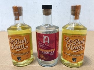 3 BOTTLES OF MIXED SPIRITS TO INCLUDE ANNO PASSIONFRUIT & VANILLA GIN 70CL 40% VOL (WE OPERATE A CHALLENGE 25 POLICY. 18+ ID MAY BE REQUIRED UPON COLLECTION/DELIVERY, E.G. A VALID PASSPORT OR PHOTO D