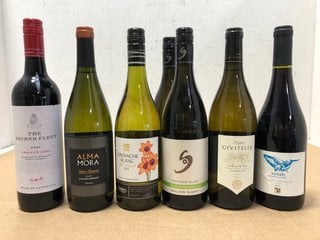 7 BOTTLES OF MIXED WINE TO INCLUDE GRENACHE BLANC 75CL 13.5%VOL (WE OPERATE A CHALLENGE 25 POLICY. 18+ ID MAY BE REQUIRED UPON COLLECTION/DELIVERY, E.G. A VALID PASSPORT OR PHOTO DRIVING LICENCE): LO