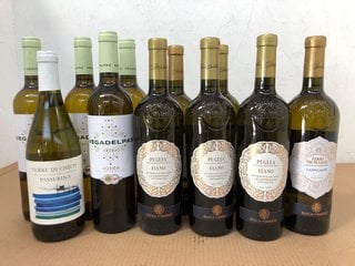 12 BOTTLES OF MIXED WINE TO INCLUDE PUGLIA FIANO 75ML 13% VOL (WE OPERATE A CHALLENGE 25 POLICY. 18+ ID MAY BE REQUIRED UPON COLLECTION/DELIVERY, E.G. A VALID PASSPORT OR PHOTO DRIVING LICENCE): LOCA