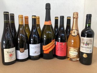 12 BOTTLES OF MIXED WINE TO INCLUDE CLOS SAINT ROCH 75CL 12.5% VOL (WE OPERATE A CHALLENGE 25 POLICY. 18+ ID MAY BE REQUIRED UPON COLLECTION/DELIVERY, E.G. A VALID PASSPORT OR PHOTO DRIVING LICENCE):