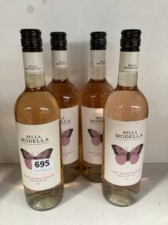 4 X BELLA MODELLA PINOT GRIGIO ROSATO 11% VOL - 750ML (WE OPERATE A CHALLENGE 25 POLICY. 18+ ID MAY BE REQUIRED UPON COLLECTION/DELIVERY, E.G. A VALID PASSPORT OR PHOTO DRIVING LICENCE): LOCATION - B