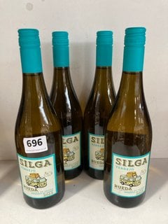 4 X SILGA VERDEJO RUEDA 2022 WINE 13% VOL -75CL (WE OPERATE A CHALLENGE 25 POLICY. 18+ ID MAY BE REQUIRED UPON COLLECTION/DELIVERY, E.G. A VALID PASSPORT OR PHOTO DRIVING LICENCE): LOCATION - BR20