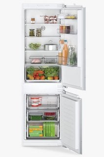 BOSCH INTEGRATED FRIDGE FREEZER: MODEL KIN86NFE0G - RRP £799 . JOHN PYE TECHNICAL WHITE GOODS CONDITION REPORT: UNIT POWERED UP, NO ERROR CODE APPARENT, FASCIA INSPECTION PASS. DATE OF CHECK 16.09.24