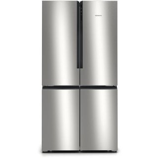 SIEMENS FRENCH DOOR AMERICAN STYLE FRIDGE FREEZER: MODEL KF96NVPEAG - RRP £1399 . JOHN PYE TECHNICAL WHITE GOODS CONDITION REPORT: UNIT POWERED UP, NO ERROR CODE APPARENT, DENTS ON FRONT. DATE OF CHE