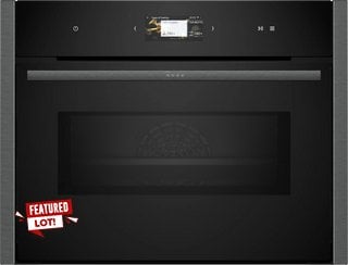 NEFF BUILT IN COMPACT SINGLE ELECTRIC OVEN WITH MICROWAVE: MODEL C24MS31G0B - RRP £1289: LOCATION - C2