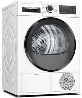 BOSCH 8KG CONDENSER DRYER: MODEL WPG23108GB - RRP £529 . JOHN PYE TECHNICAL WHITE GOODS CONDITION REPORT: UNIT POWERED UP, NO ERROR CODE APPARENT, DENTS ON FRONT. DATE OF CHECK 16.09.24 - PLEASE NOTE